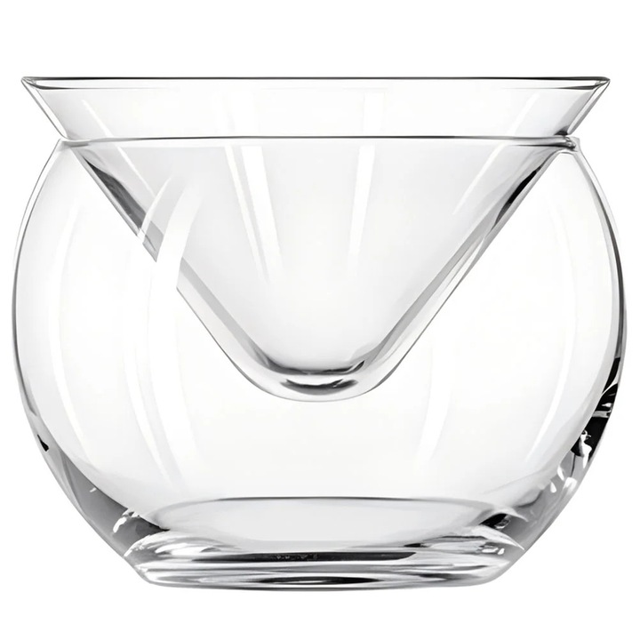 Set bol servire YANYXR sticla 170ml 10.5x10.5x9.5cm transparent