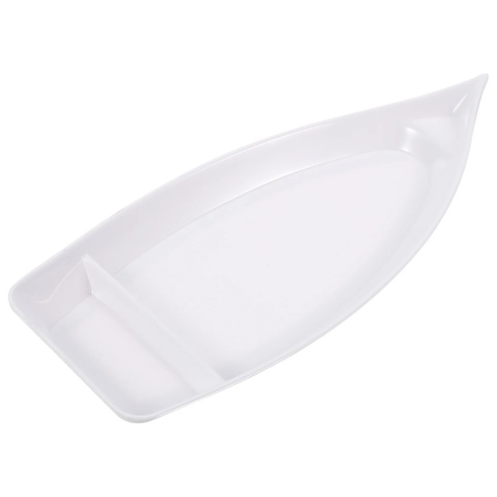 Platou sushi YANYXR barca alb 26x11.8x2.7cm