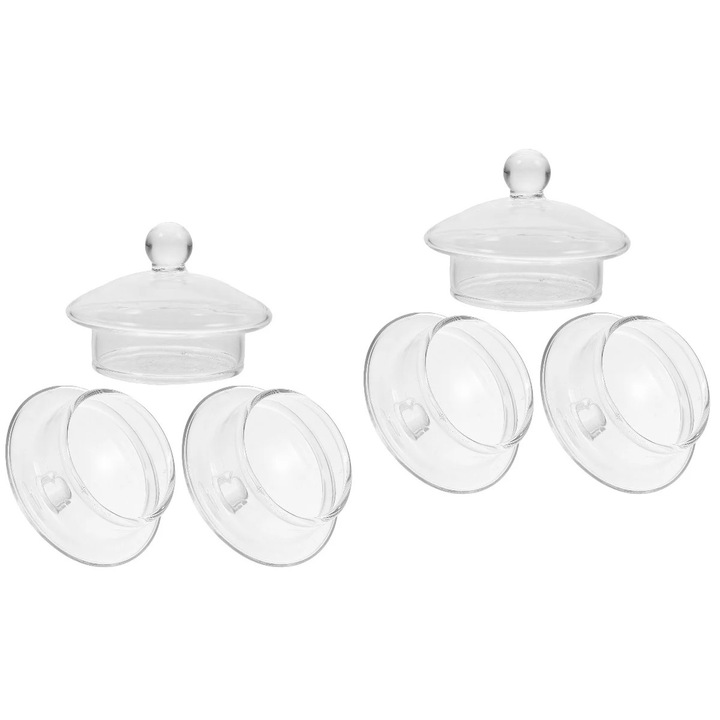Capace pentru ceainic din sticla ZYBLSSBB LSM2xh3785-BCS0052475, diametru 6,5 cm, potrivite pentru ceainic 400 ml, transparent, set 6 buc