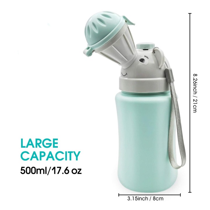 Hordozható piszoár gyerekeknek 500ml kék 18.5x8.4cm