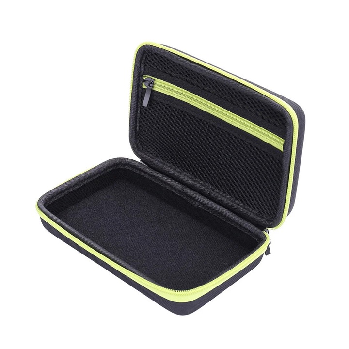 Husa pentru aparat de ras, verde, 18.2x10.7x5.7cm, EVA, cu fermoar, rezistenta la presiune