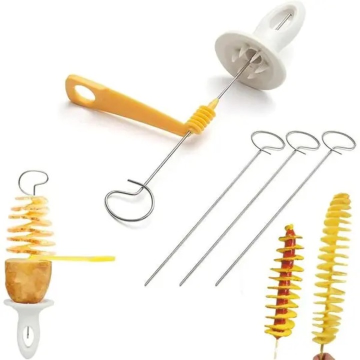 Set feliatoare cartofi, 4 piese, alb, 22.5x6x5cm