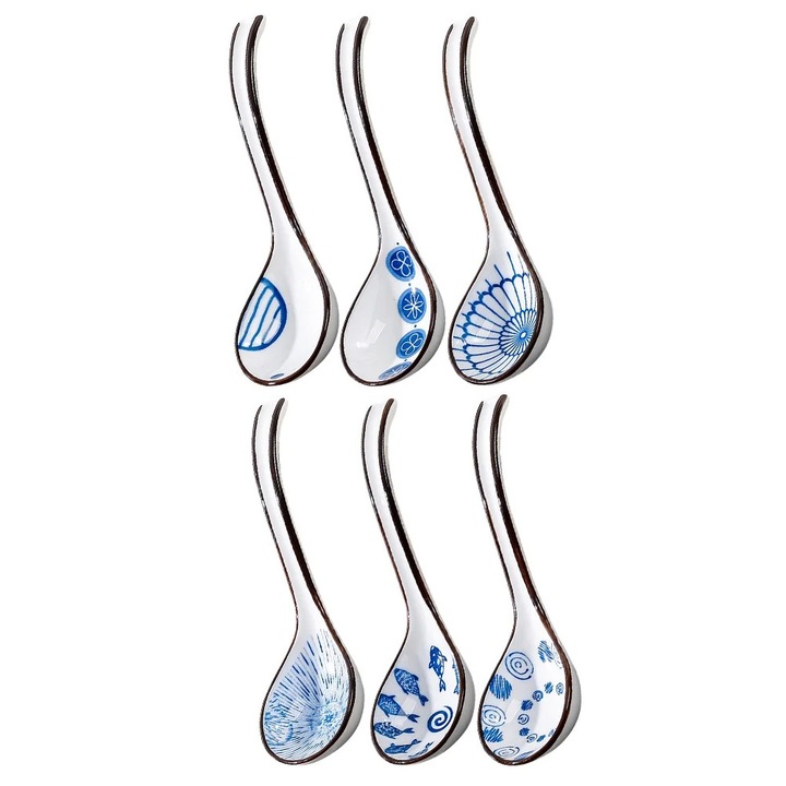 Linguri ceramice pentru supa, set 6 buc , 16.2x4.8x2 cm