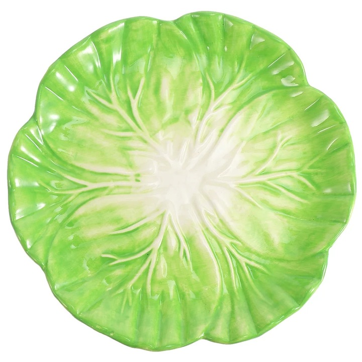 Farfurie ceramica, verde deschis, 13x13x1.5cm
