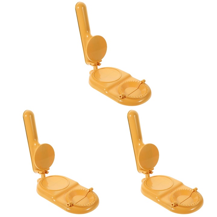 Set 3 unelte pentru aluat si coltunasi, galben, 22.5x12x7cm