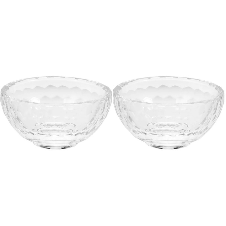 Boluri sticla pentru desert, set 2 buc, transparent, 7.8x7.8x4 cm