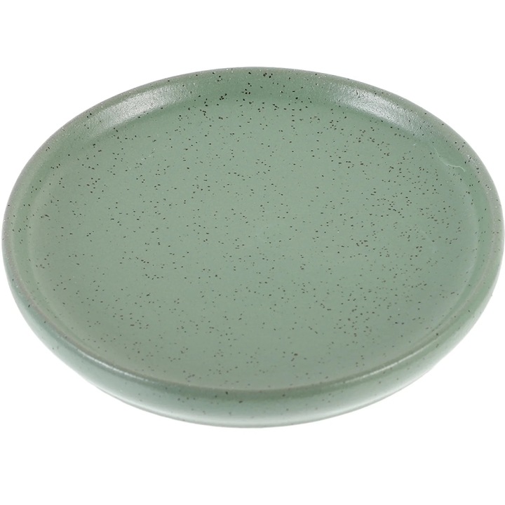 Tava ceramica vintage pentru fructe, verde, 12.2x12.2x1.5cm