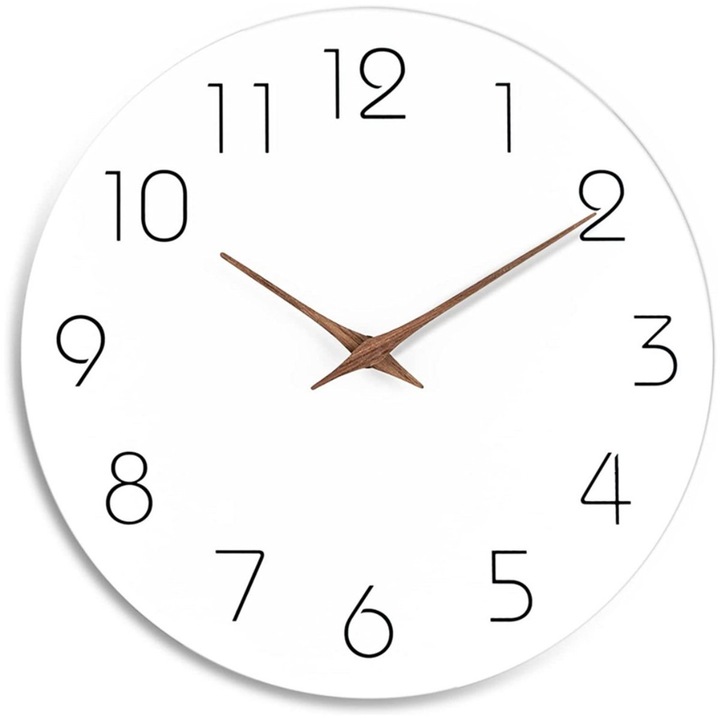 Falióra, 25cm, fehér, halk, minimalista