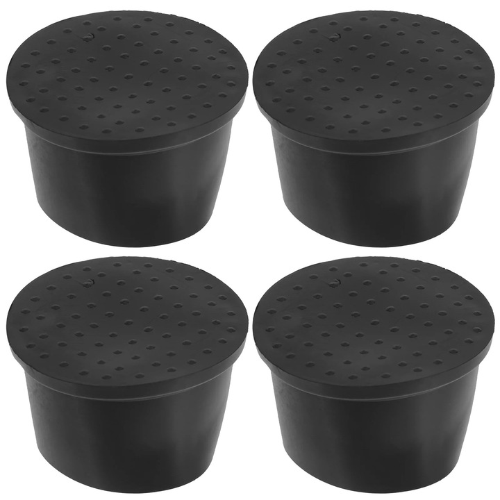 Set 4 opritoare rotunde cauciuc, negru, 5.8x5.8x3.2cm, pentru mobilier cu roti