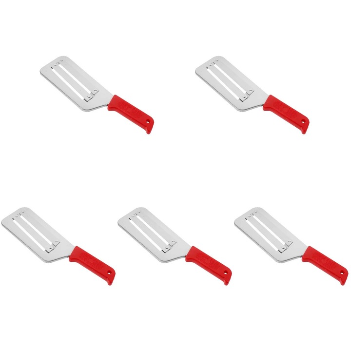 Feliator legume, rosu, inox si PP, 29.8x9x1cm