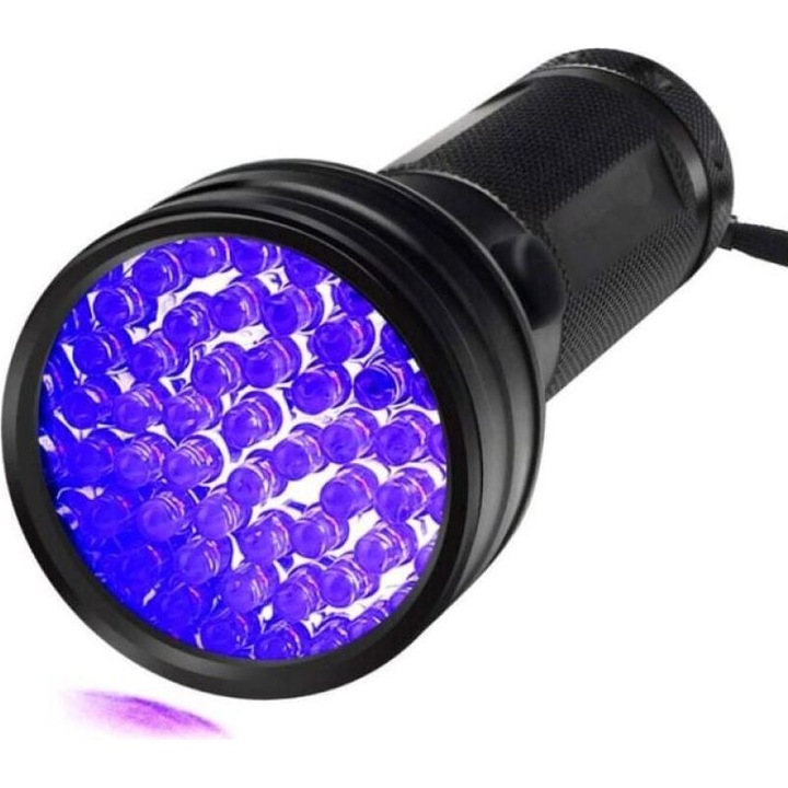 Lanterna UV 51 LED 395nm violet negru
