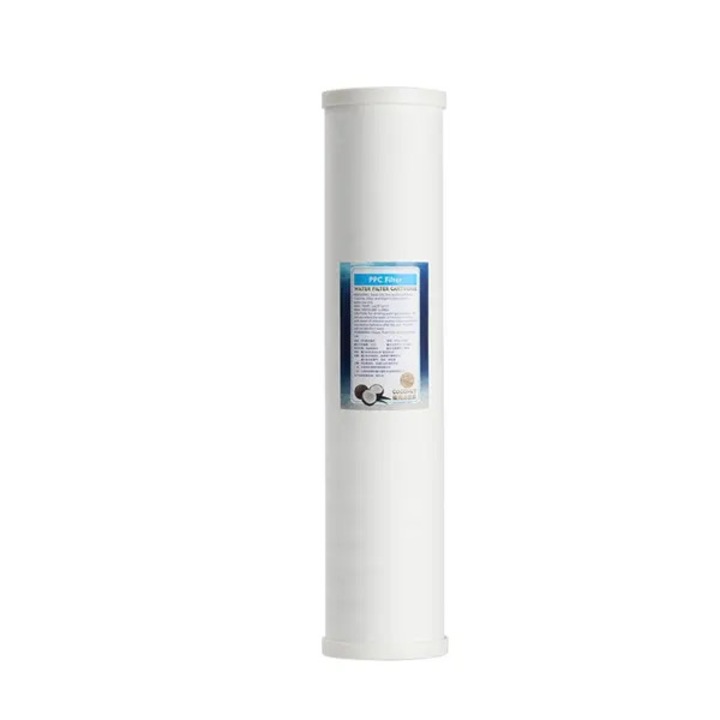 Cartus filtru apa 20 inch, bumbac PP si carbon cocos, alb, 50.9x11.1x11.1cm