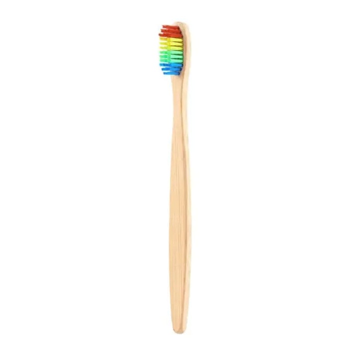 Fogkefe, bambusz, többszínű, 17.5cm, közepesen puha