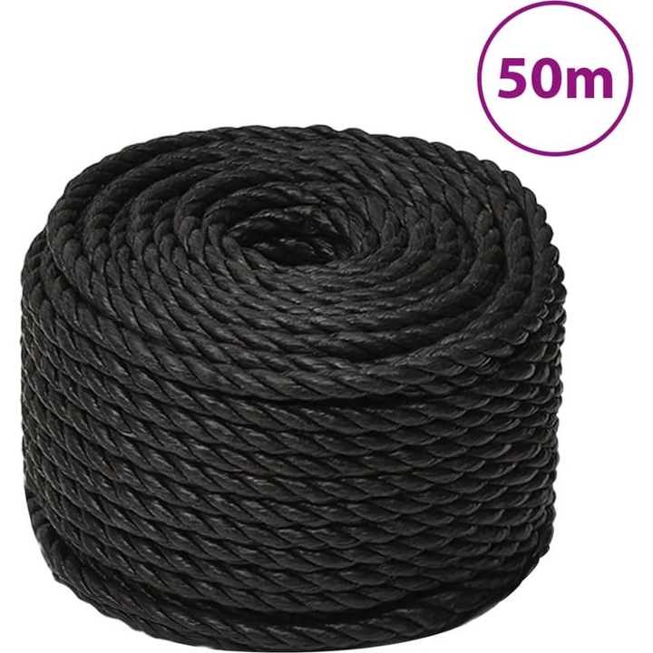 Munka kötél 14mm 100m fekete polipropilén