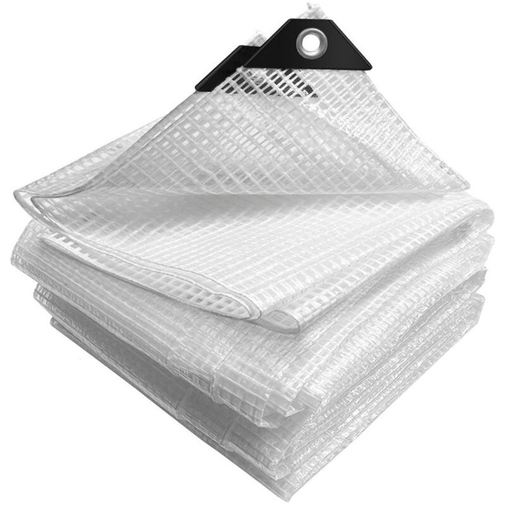 Fehér átlátszó ponyva 3x6m PVC UV-álló vízálló