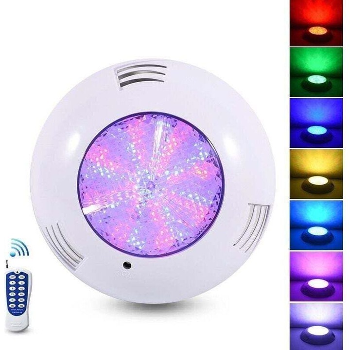 Мултицветна LED лампа за басейн PAR56 RGB 35W, потопяема, с дистанционно управление, 12V IP68