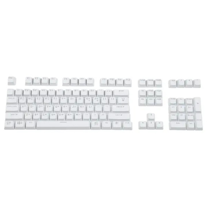 Billentyűzetkupak készlet 104 darab, PBT, fekete-fehér, 12mm