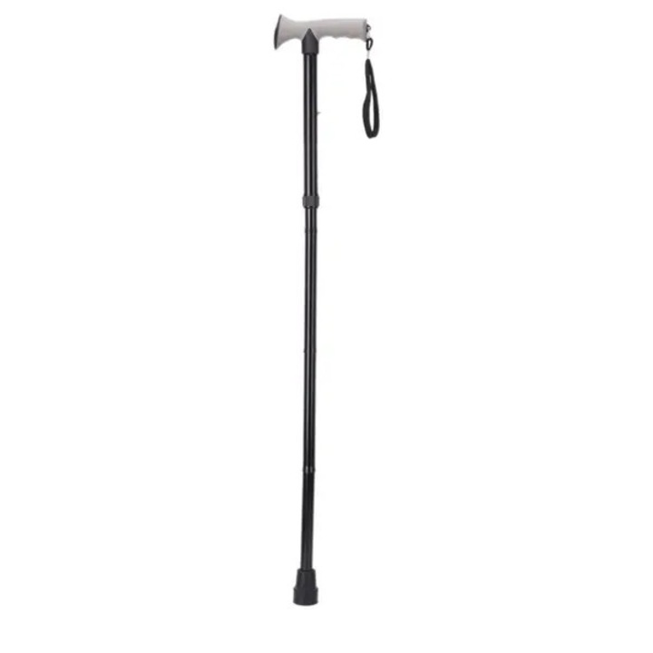 Bat trekking pliabil, aluminiu, reglabil, negru, 26x14x3cm