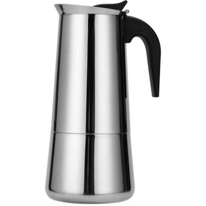 Hordozható olasz eszpresszókávéfőző, rozsdamentes acél, 6 csésze, 300ml, többszínű, 20.5x12x10cm