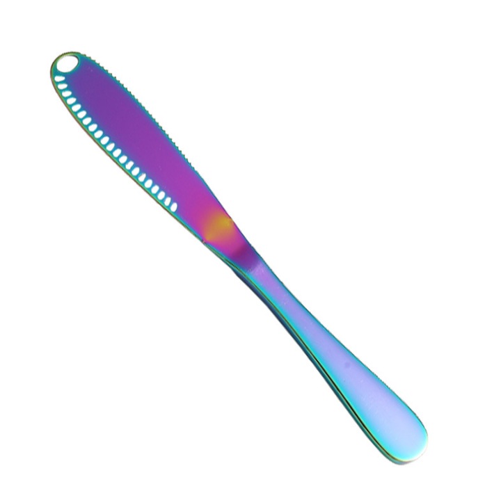 Cutit pentru unt din otel inoxidabil, cu fante pentru razuit, ergonomic, 1 inch