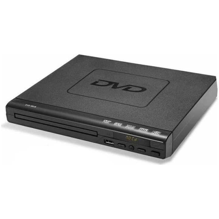 Player DVD multifunctional, negru, 32x20x3.8cm, cu telecomanda si port USB