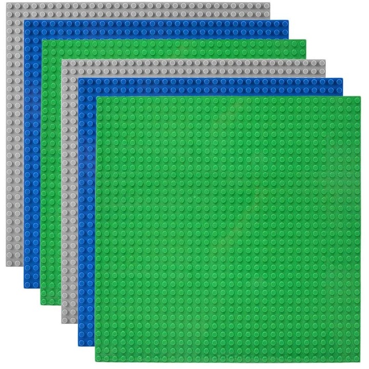 6 db kompatibilis alaplap készlet, zöld, kék, szürke, 25.5x25.5x0.3cm