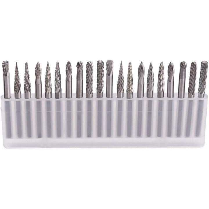 Set 20 burghie rotative din carbura de tungsten, 3mm, multicolor, 1/8"