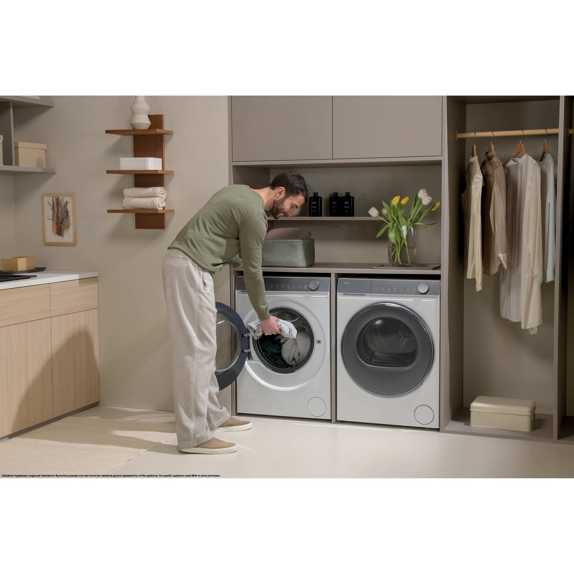 Masina de spalat rufe Haier HW100-B14367U1-S, 10 kg, 1400 rpm, clasa A-30%, motor Direct Motion, Flexy Time, WiFi/ hOn app, ABT, Refresh, alba