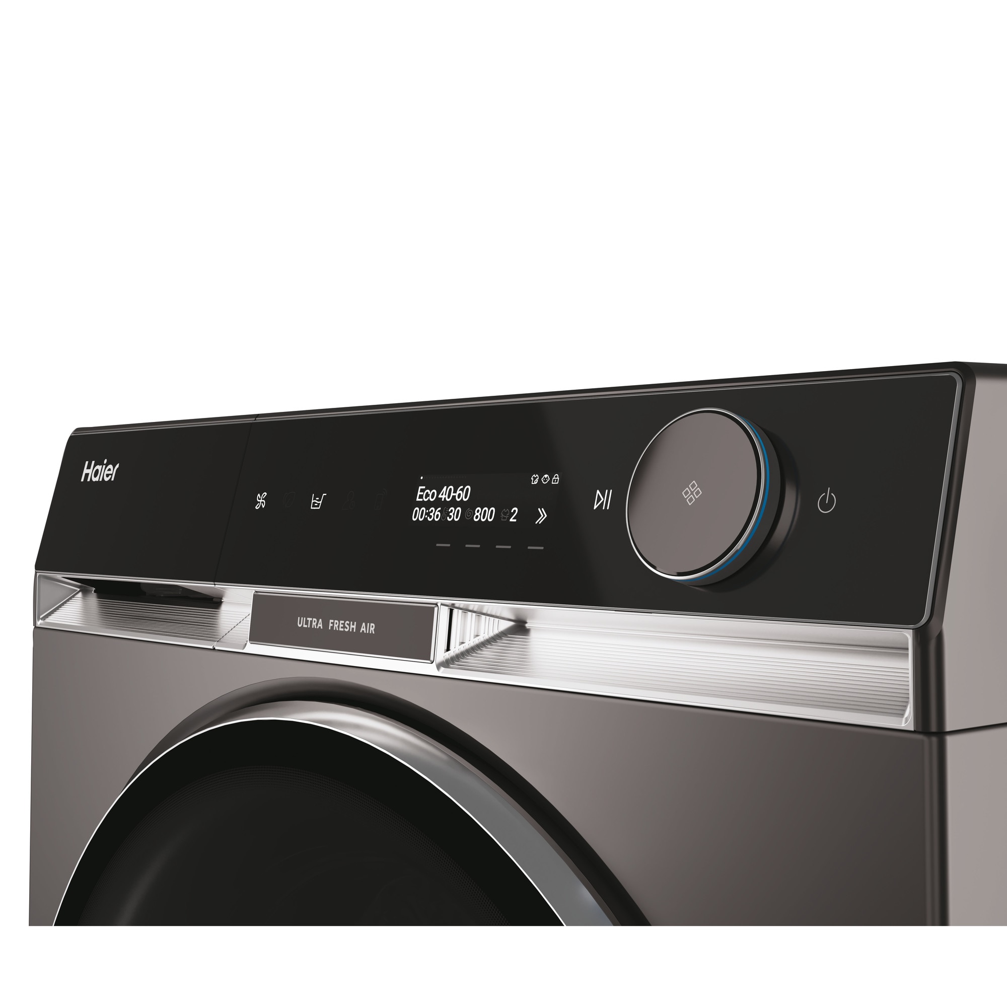 Masina de spalat rufe Haier HW100BD14397PGUS, 10 kg, 1400 rpm, clasa A-20%, motor Direct Motion, Ultra Fresh Air, WiFi/ hOn app, ABT, Refresh, display LCD touch control, antracit