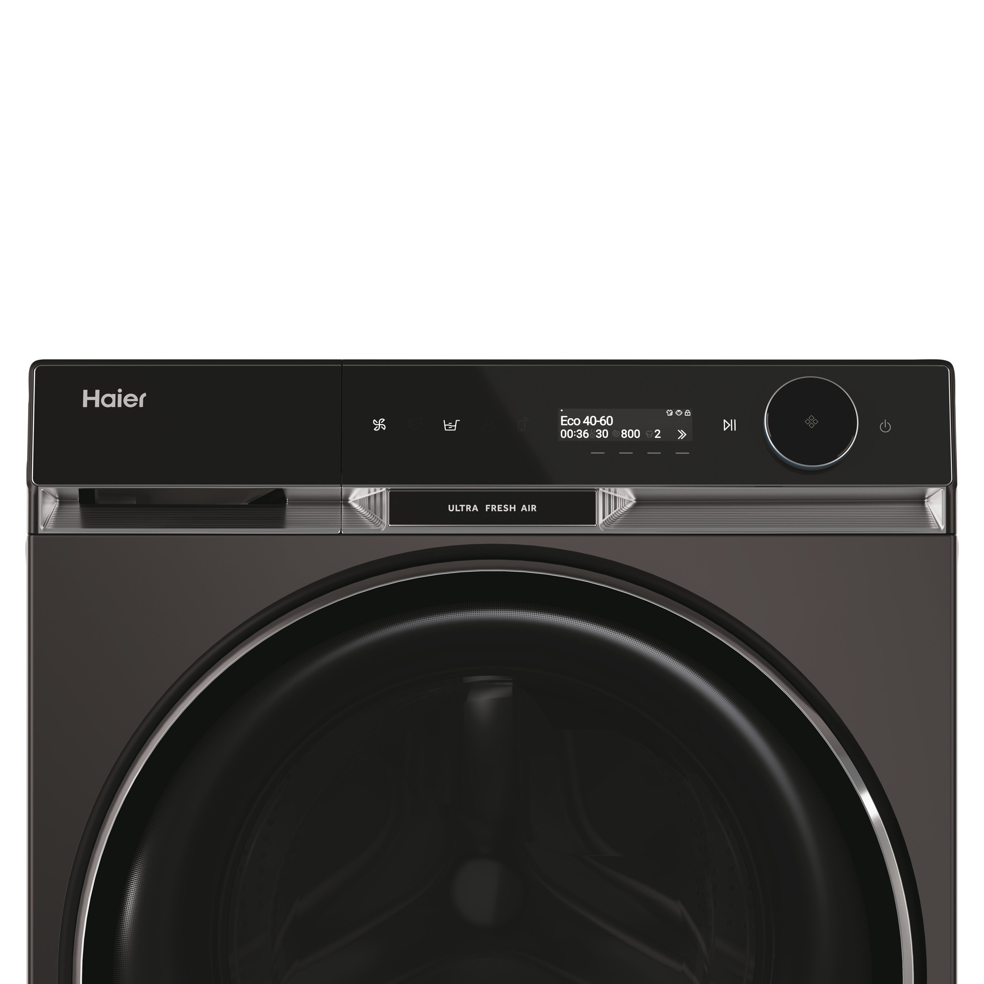 Masina de spalat rufe Haier HW100BD14397PGUS, 10 kg, 1400 rpm, clasa A-20%, motor Direct Motion, Ultra Fresh Air, WiFi/ hOn app, ABT, Refresh, display LCD touch control, antracit