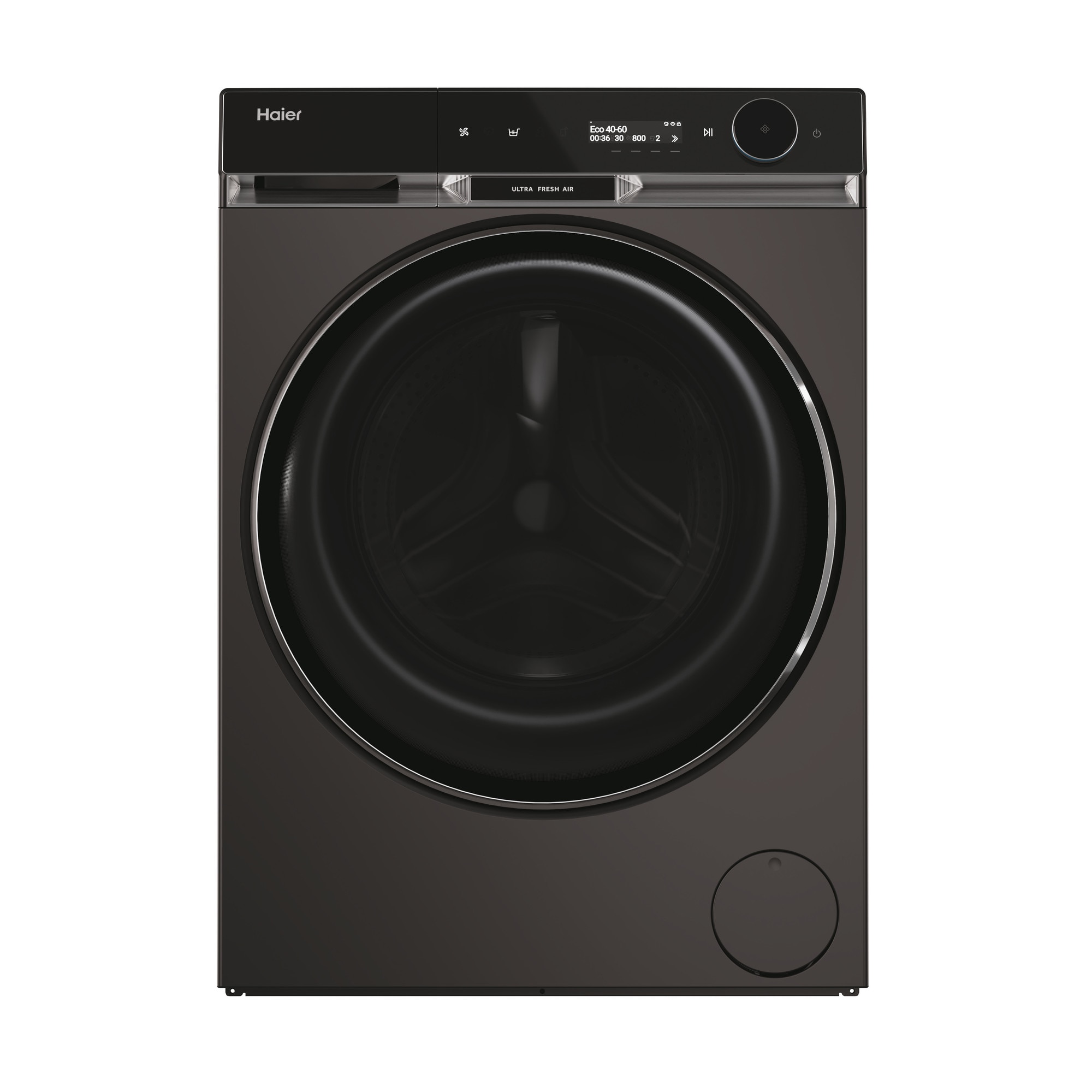 Masina de spalat rufe Haier HW100BD14397PGUS, 10 kg, 1400 rpm, clasa A-20%, motor Direct Motion, Ultra Fresh Air, WiFi/ hOn app, ABT, Refresh, display LCD touch control, antracit