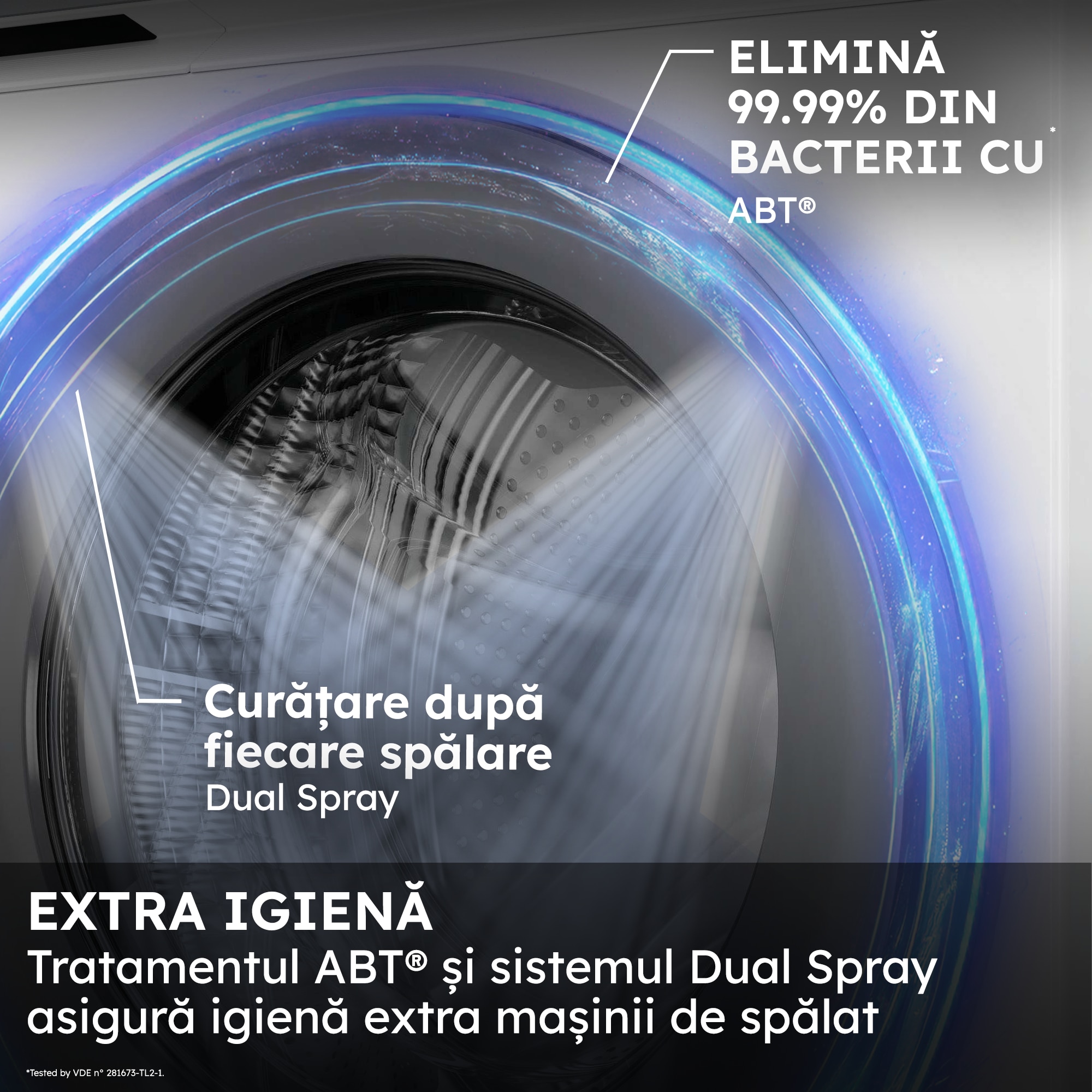 Masina de spalat rufe Haier HW100BD14397PGUS, 10 kg, 1400 rpm, clasa A-20%, motor Direct Motion, Ultra Fresh Air, WiFi/ hOn app, ABT, Refresh, display LCD touch control, antracit