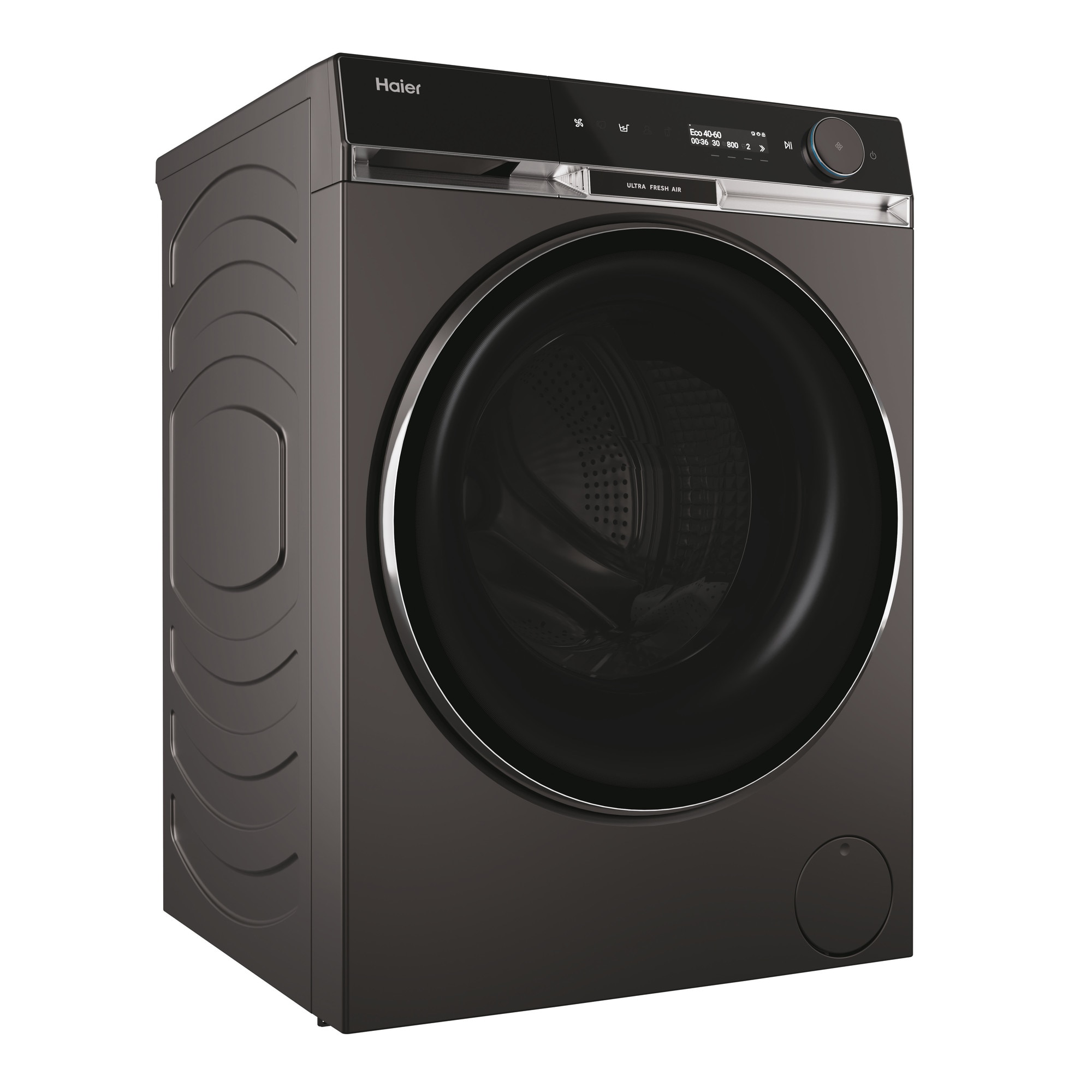Masina de spalat rufe Haier HW100BD14397PGUS, 10 kg, 1400 rpm, clasa A-20%, motor Direct Motion, Ultra Fresh Air, WiFi/ hOn app, ABT, Refresh, display LCD touch control, antracit