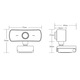 Camera web HD 2K, microfon dublu, negru, 7.5x4.3x5.9cm