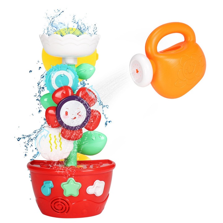 Fürdőjáték virágok, mini locsolófejes készlet, többszínű, 2-4 év