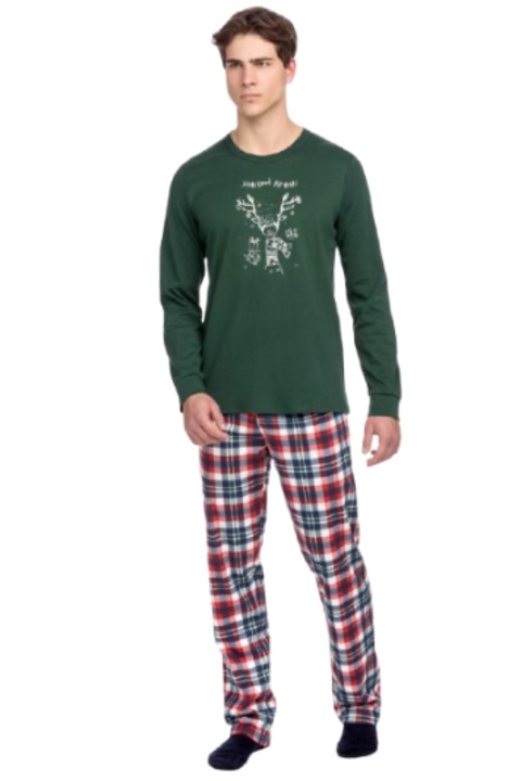 Férfi pizsama, Vamp, 15721, 2XL, pamut, zöld