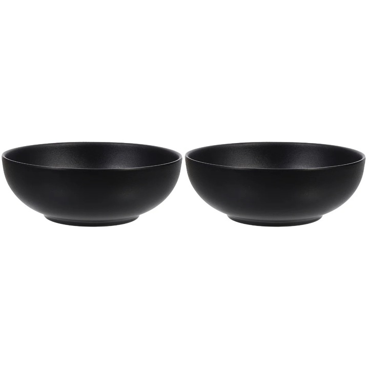 Set 2 boluri mici melamina negru 14.2x14.2x4.8cm