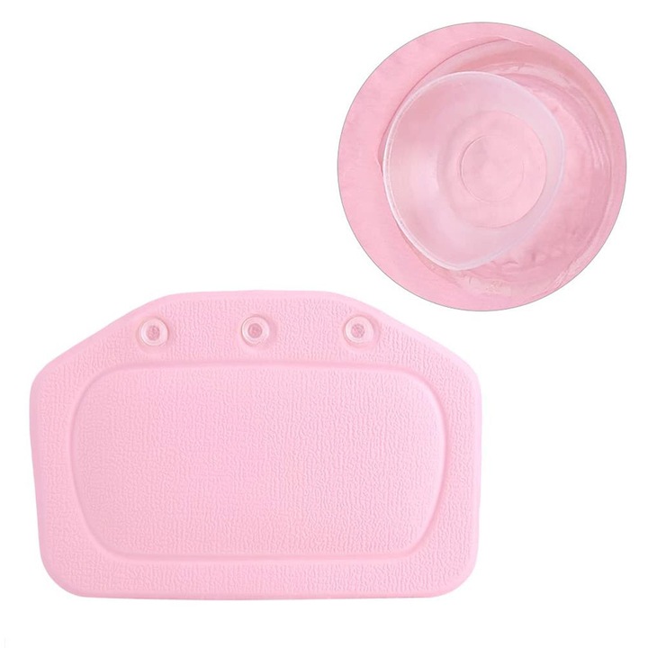 Perna baie PVC, roz, 21x31cm, pentru cada