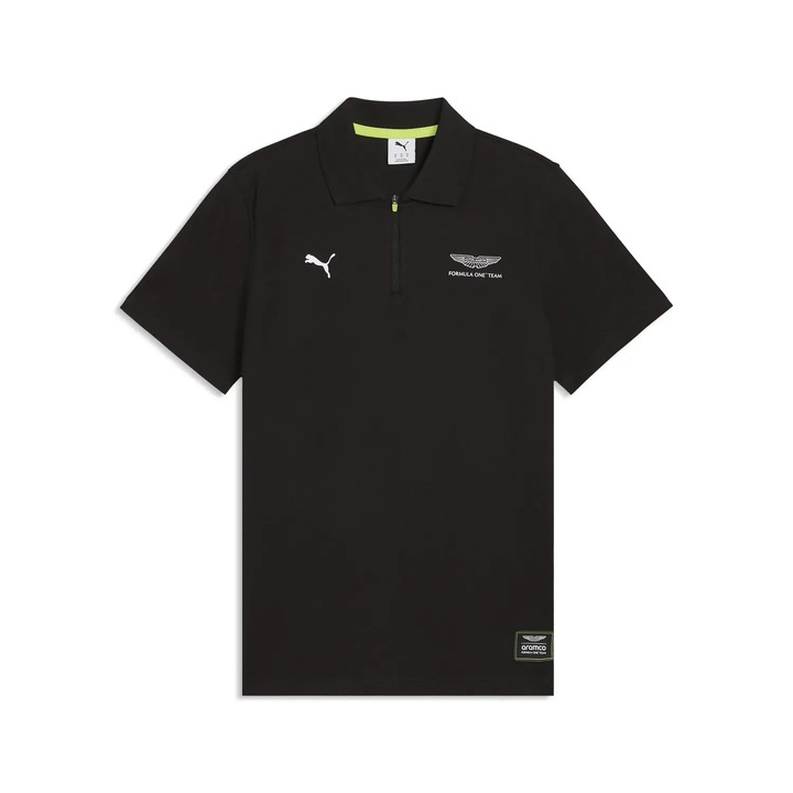 Tricou polo Puma AMF1 Jacquard, elegante, performanță, negru, XXL