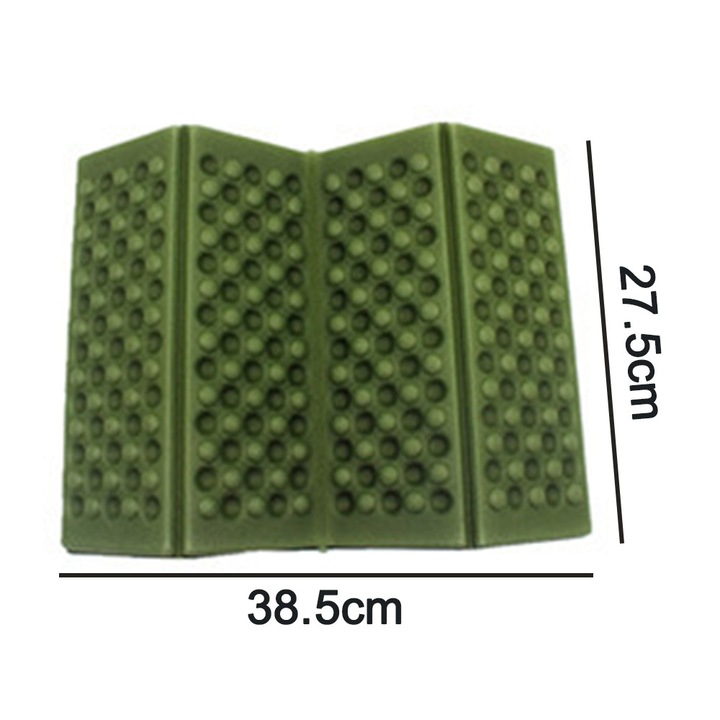 Saltea pliabila spuma, impermeabila, verde militar, 38.5x27.5x1.1cm