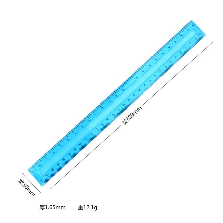Set 4 rigle 30cm plastic colorate rezistente la spargere