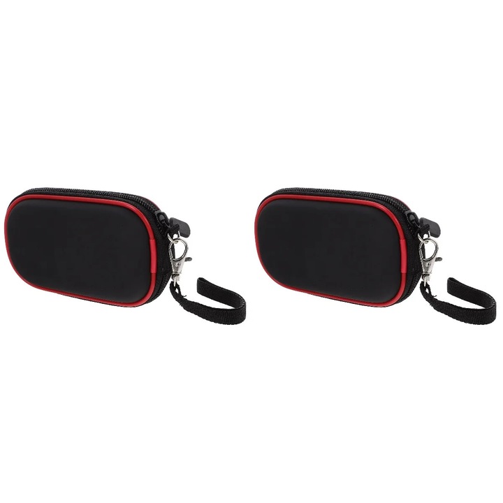 Husa pentru mouse, negru, nylon, 13.7x7.7x4.3cm, set 2 bucati