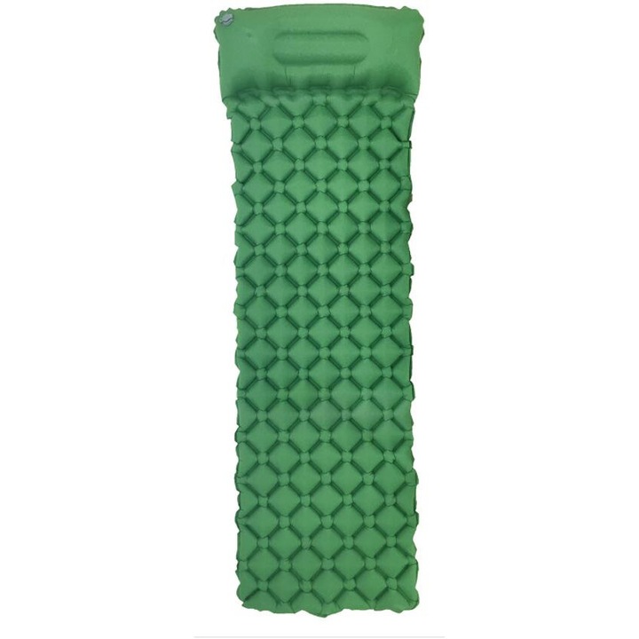 Saltea gonflabila camping, confortabila, verde, 188x56x5cm