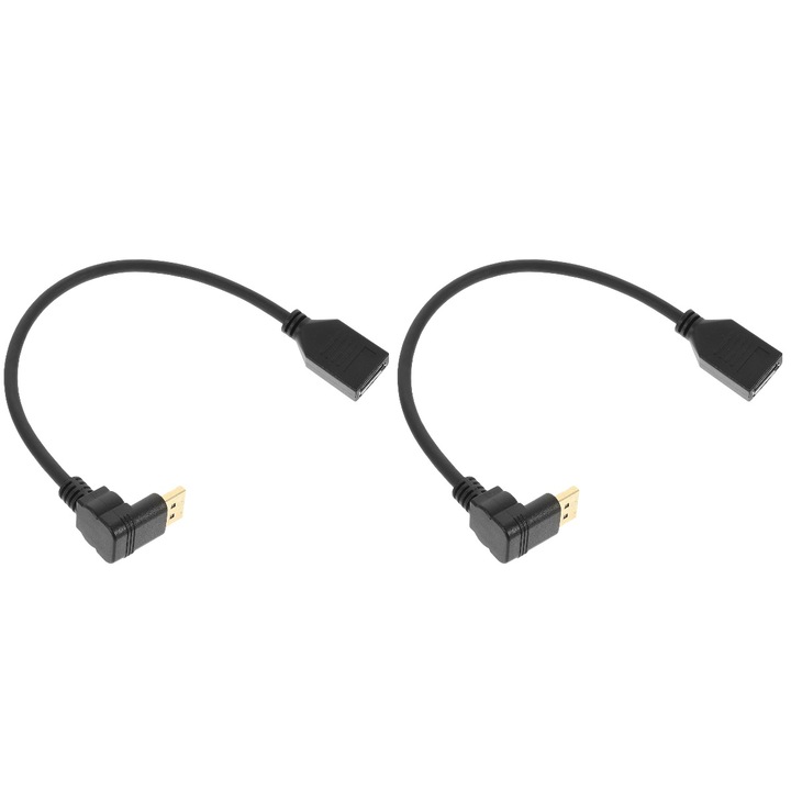Adaptor Display Port unghiular 1.2, set 2 buc, 31x3.5x2cm