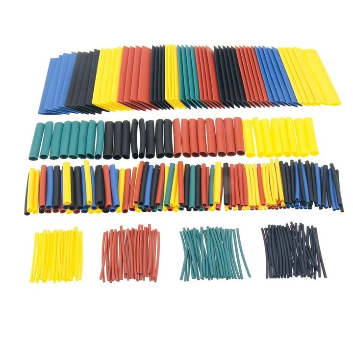 Set 328 tuburi termocontractabile, multicolor, 17x12x2.5cm