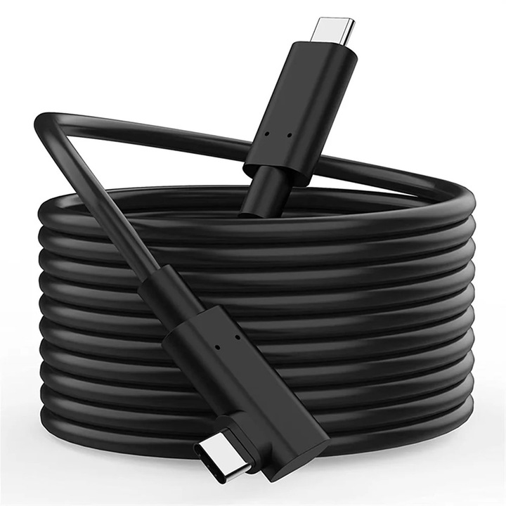 Cablu USB C la USB C, 5m, negru, PVC