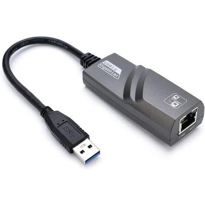 Adaptor Ethernet USB 3.0, negru, RJ45