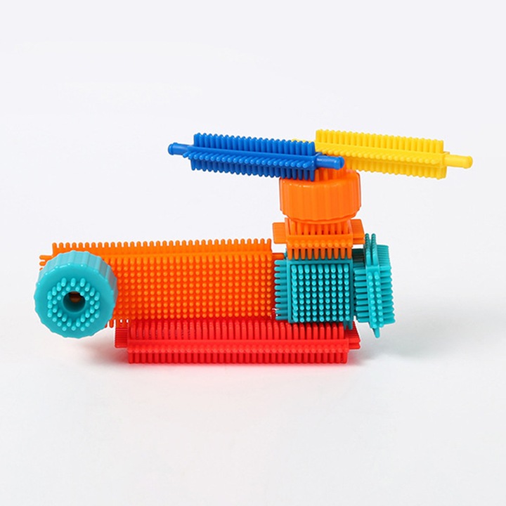 Set constructie 100 piese, plastic, multicolor