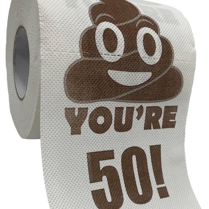 Hartie igienica cu imprimeu aniversar, 50 ani