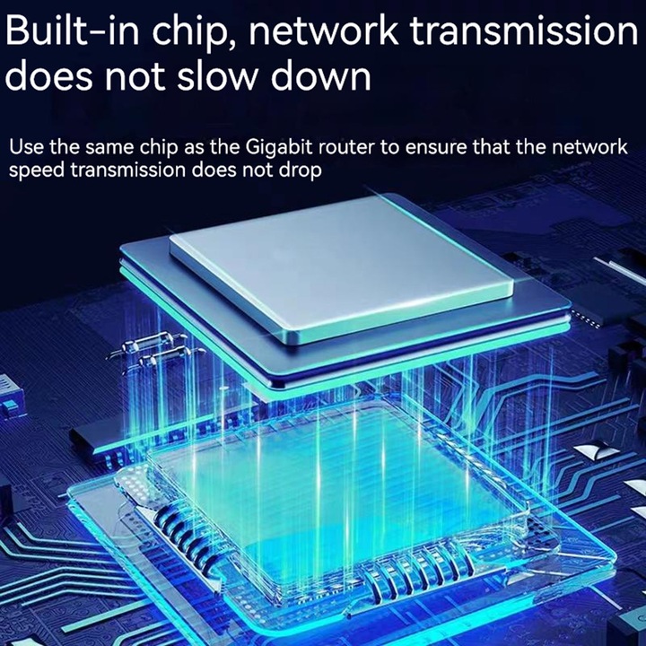Гигабитов превключвател RJ45 1x2 USB-C 5V пластмаса 50x50x17.5мм